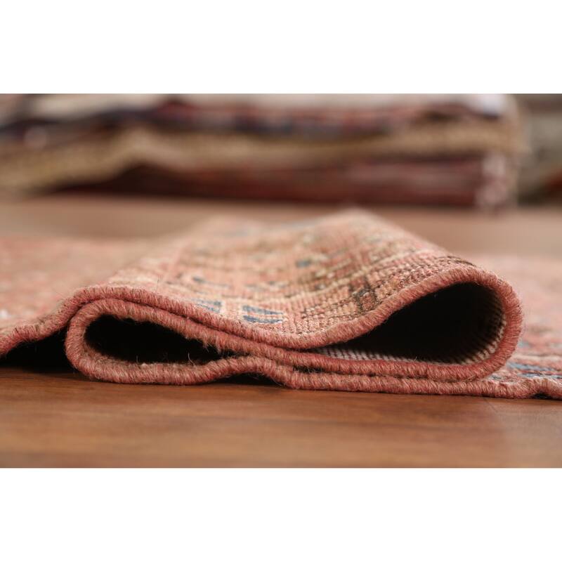 Hand Knotted Oriental 100% Wool Carpet Traditional Geometric Oranges & Rust Hamedan Area Rug - 6' 0'' X 3' 7''