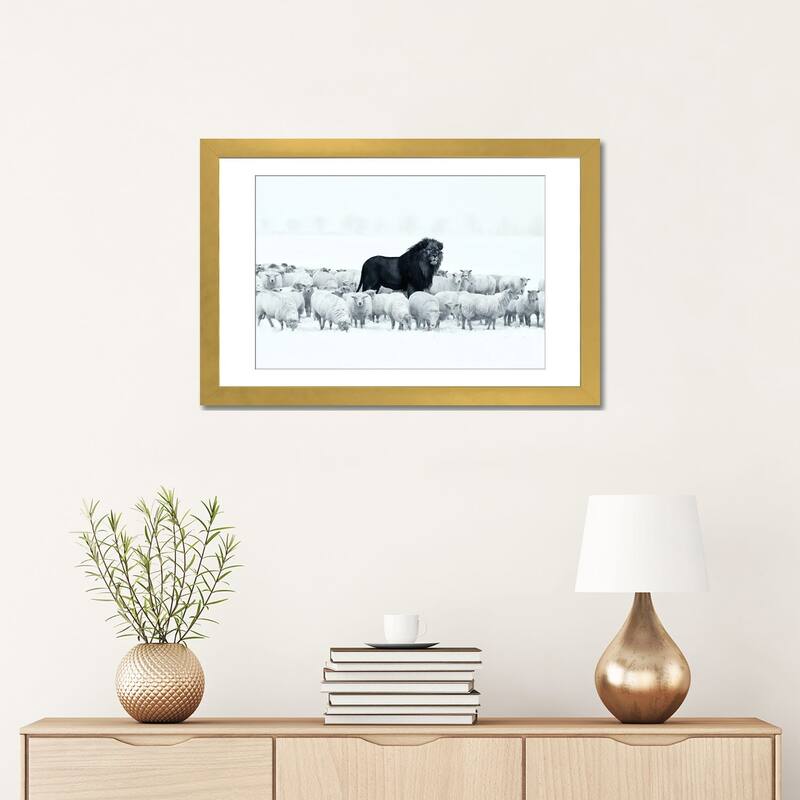 iCanvas "Lion Among Sheep" by Ruvim Noga