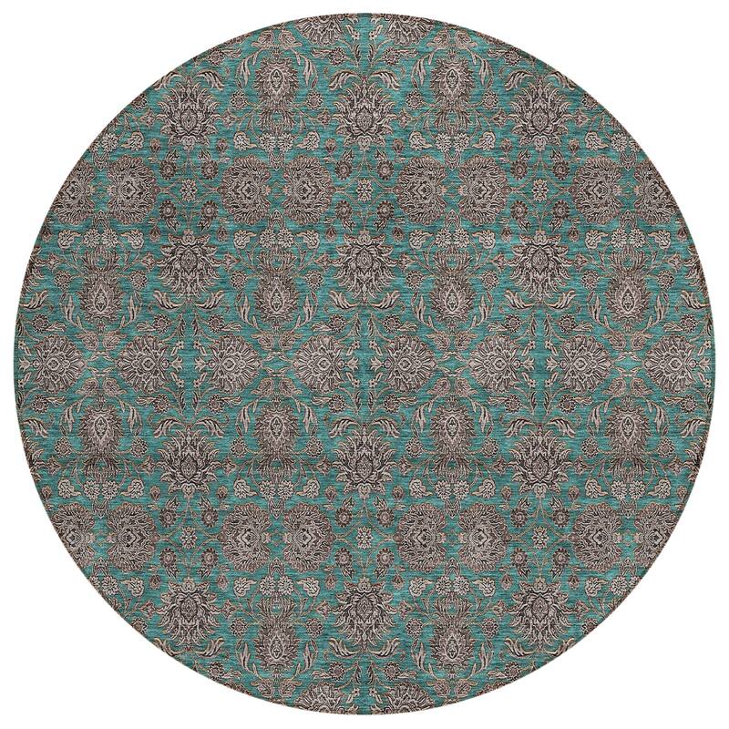 Machine Washable Indoor/ Outdoor Chantille Traditional Floral Rug