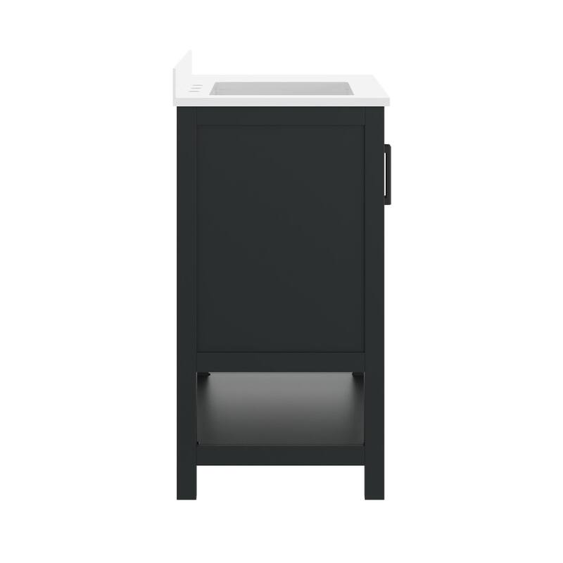 Bathroom Vanity with Sink, Open Storage, and Storage Drawers