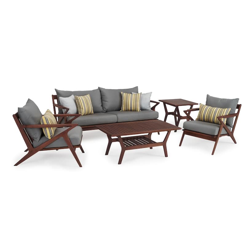 Vaughn 5 Piece Sunbrella Outdoor Patio Seating Set