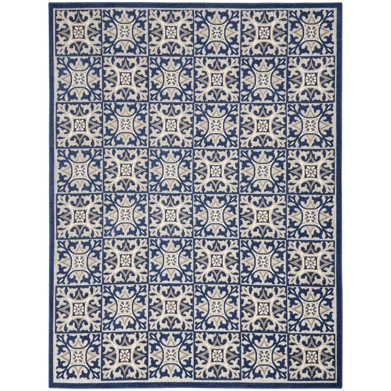 Nourison Aloha Indoor/outdoor Grey Geometric Area Rug