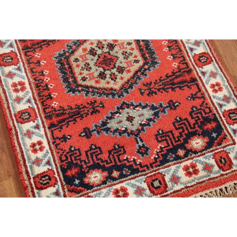 Viss Indian Accent Rug Handmade Wool Carpet - 2'0"x 3'0"