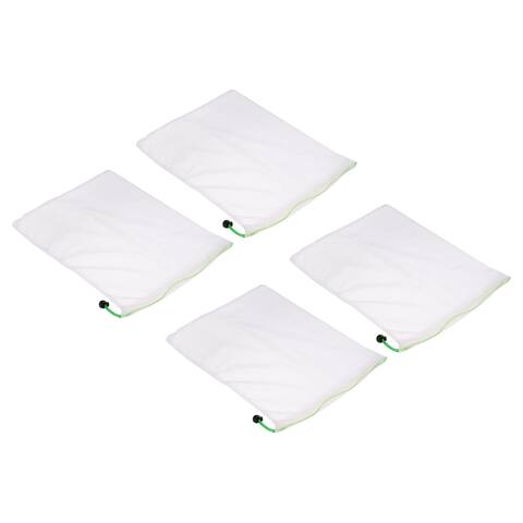 4pcs Mesh Beach Bag, Games Fruits Organizers Drawstring Storage Bags, Green