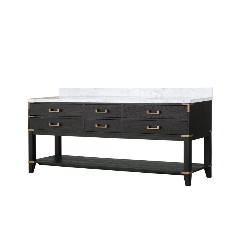 Lexora Norwalk Bath Vanity and Carrara Marble Top