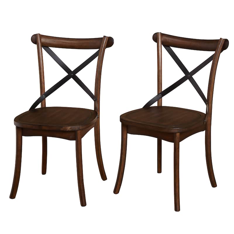 Simple Living Constance Solid Wood X-Back Dining Chairs (Set of 2)
