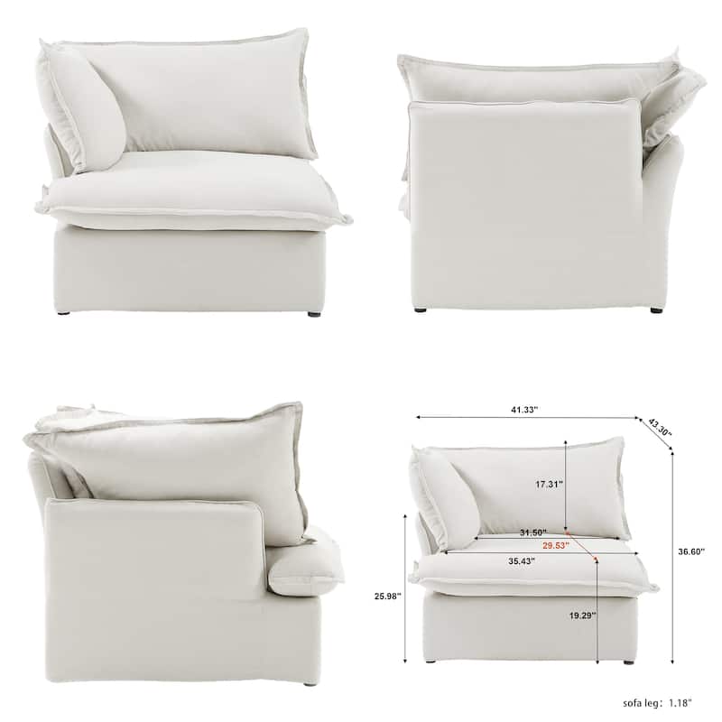 6-Piece Upholstered Sectional Corner Sofas