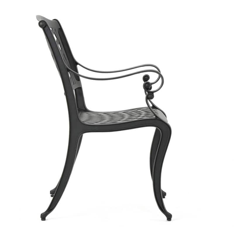 Cayman Arch Mesh Patio Chairs (Set of 2) - Outdoor Dining Aluminum Seating with Weather-Resistant Finish
