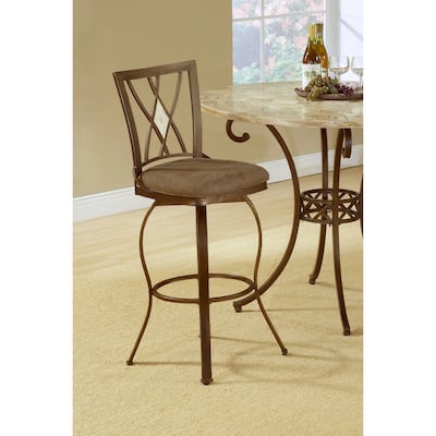 Hillsdale Furniture Brookside Metal Swivel Stool, Brown - 40H x 21.5W x 17D; Seat Height: 26H