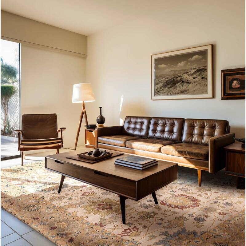 ECARPETGALLERY Hand-knotted Jules Serapi Ivory Wool Rug - 8'11 x 11'9