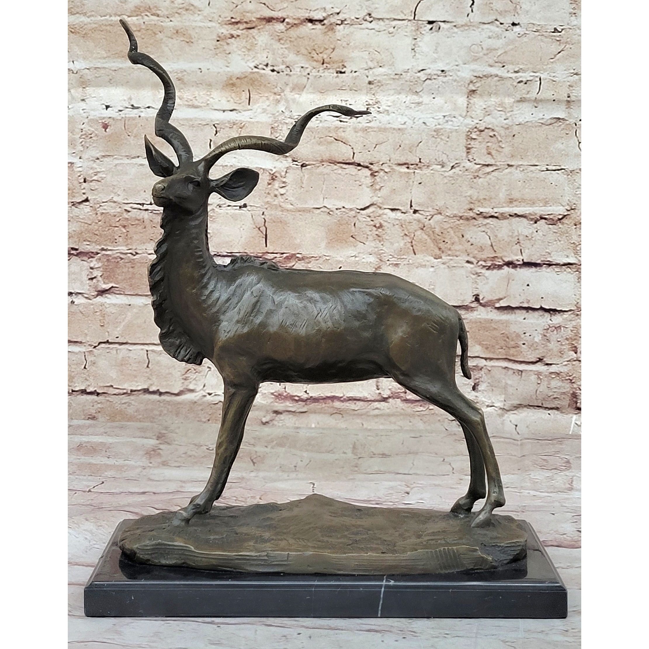 Antelope Kudu Gazelle African Safari Bronze Sculpture Statue Savannah Art