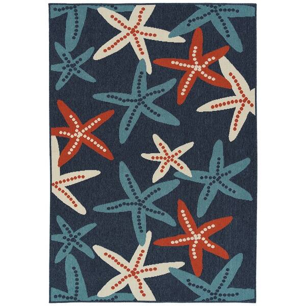 Kaleen Amalie 2 x 8 Navy Indoor/Outdoor Coastal Runner Kaleen Amalie 2 x 8 Navy Indoor/Outdoor Coastal Runner
