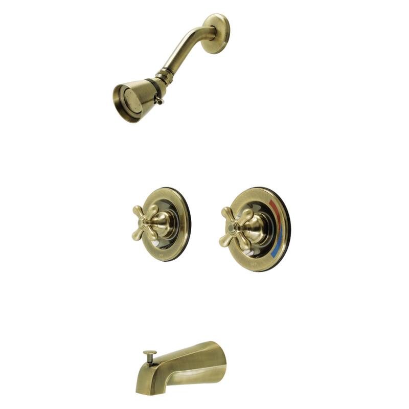 Kingston Brass Vintage Pressure Balanced Two-Handle Tub and Shower Faucet - Antique Brass