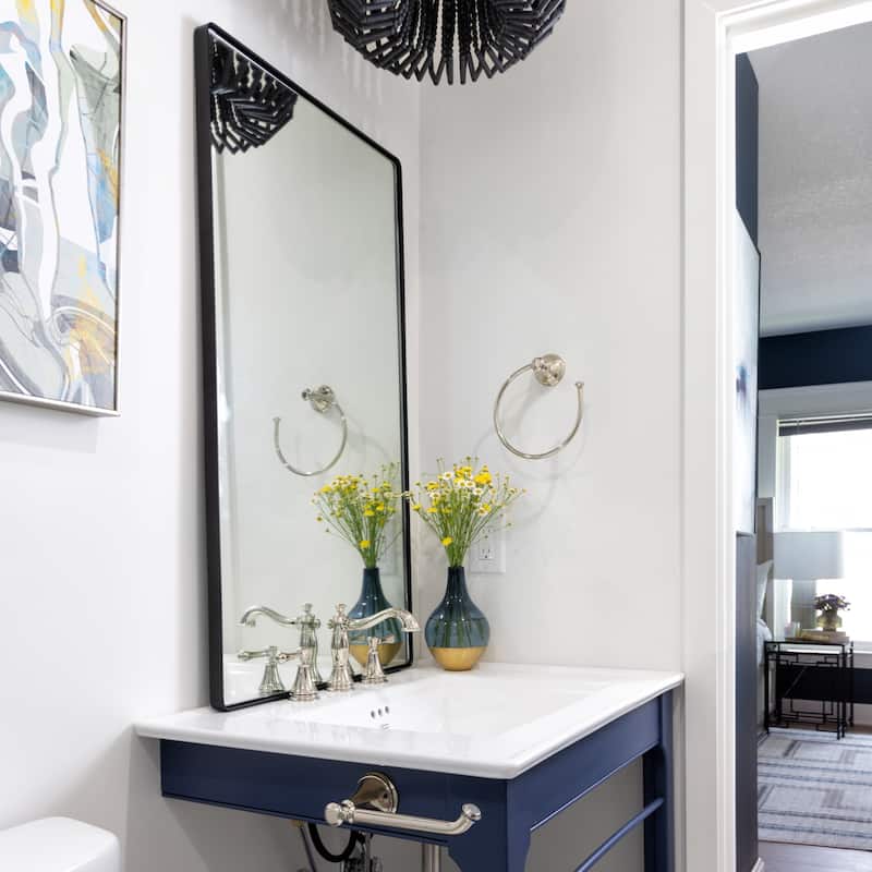 Varaluz Kye Rounded Rectangular Wall Mirror - Black