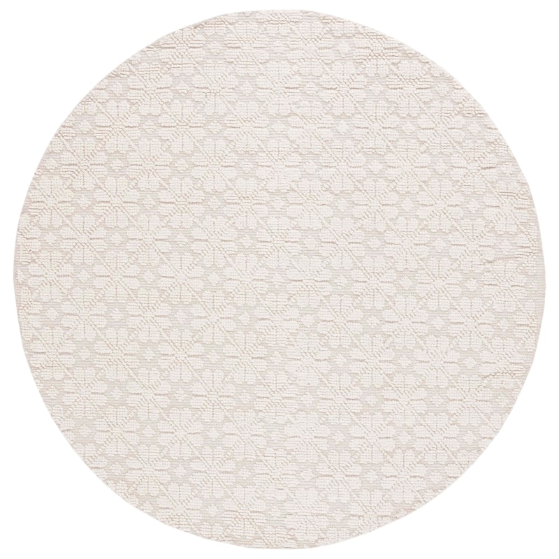 SAFAVIEH Handmade Vermont Jolie Wool Rug - 6' Round - Ivory