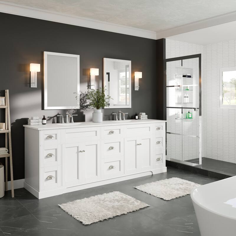 Epic 84" Double Sink Bath Vanity with Carrara Quartz Top & Undermount Sinks