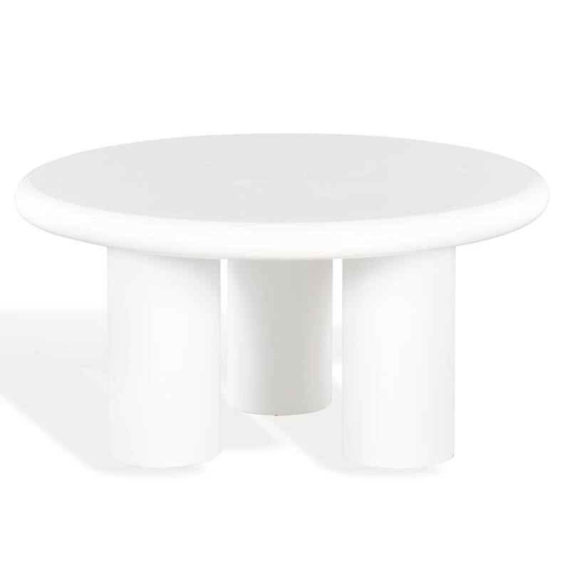 SAFAVIEH Couture Lollita Round Concrete Coffee Table - 35"W x 35"D x 18"H - White