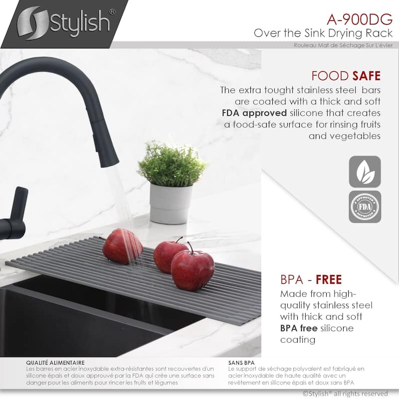 STYLISH Multipurpose Over Sink Roll-Up Dish Drying Rack
