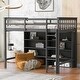 preview thumbnail 2 of 26, Multifunctional Design Wood Loft Bed with 8 Open Storage Shelves and Built-in Ladder, Solid Construction
