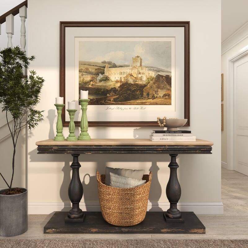 Gray, Green, Brown or Blue Wooden Distressed Turned Decorative Candle Holder (Set of 3)