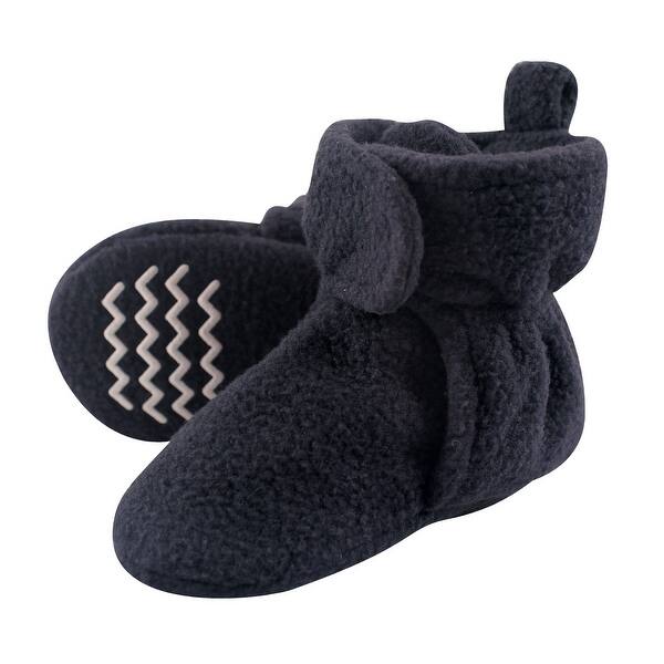 slide 1 of 1, Hudson Baby Infant and Toddler Boy Cozy Fleece Booties, Navy 0-6 Months - Navy