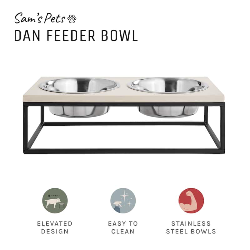 Dan Wood and Stainless steel Pet Bowl