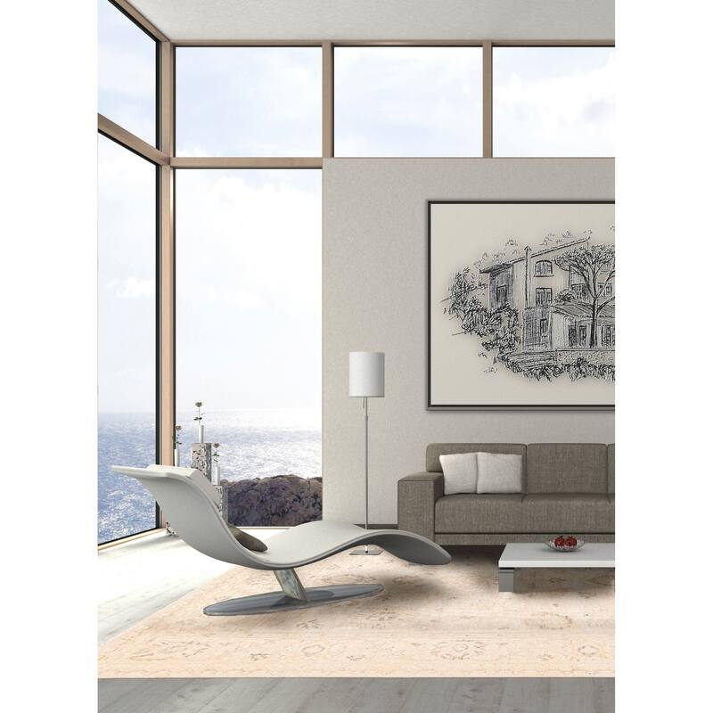 ECARPETGALLERY Hand-knotted Modern Oushak Light Khaki Wool Rug - 8'3 x 9'10