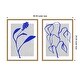 preview thumbnail 7 of 10, Amanti Art Azure Blossom Silhouette & Blue Lines Harmony 2 Piece by Treechild Framed Canvas Wall Art Brown