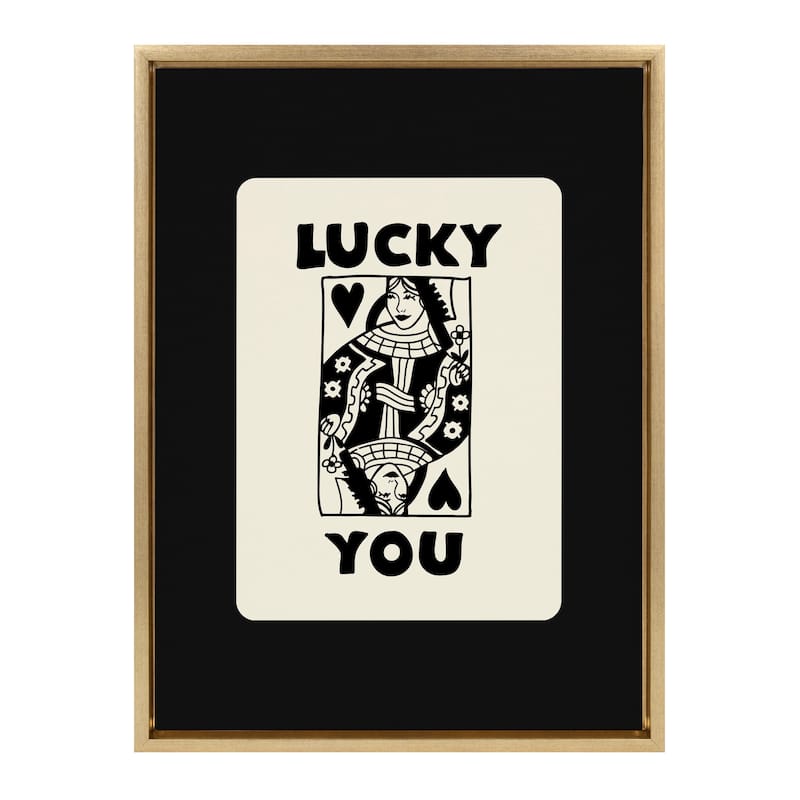 Kate and Laurel Sylvie Lucky You Framed Canvas by Honey Island Studio