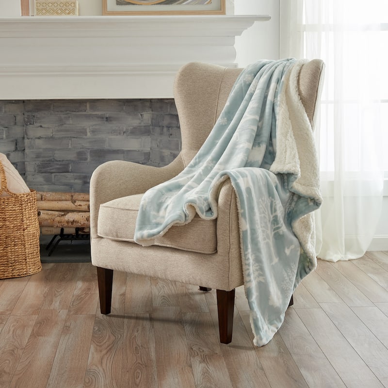 Luxurious Velvet Plush Fleece Reversible Sherpa Throw