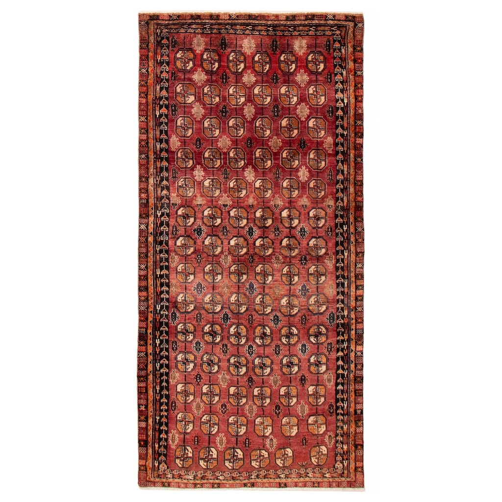 ECARPETGALLERY Hand-knotted Teimani Red Wool Rug - 4'1 x 8'9