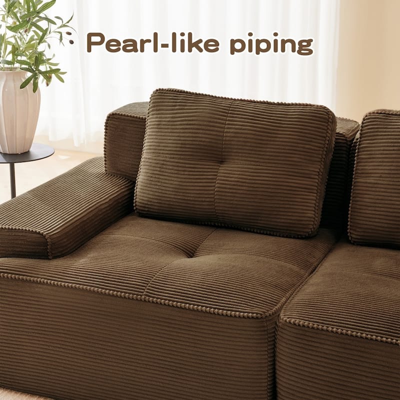 152.8" Modern U-Shaped Modular Anti-slip Design Sectional Sofa with 2 Ottomans