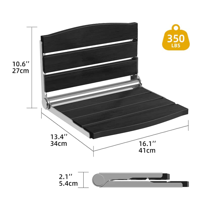 Moasis Plastic Wood Wall Mounted Folding Shower Seat