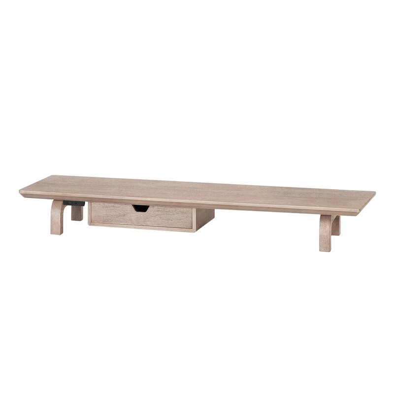 Jani Wood Monitor Stand Riser Desk - Ergonomic Design Stand, Desktop Organizer Table for Home, Office Workspace, Gaming Desk