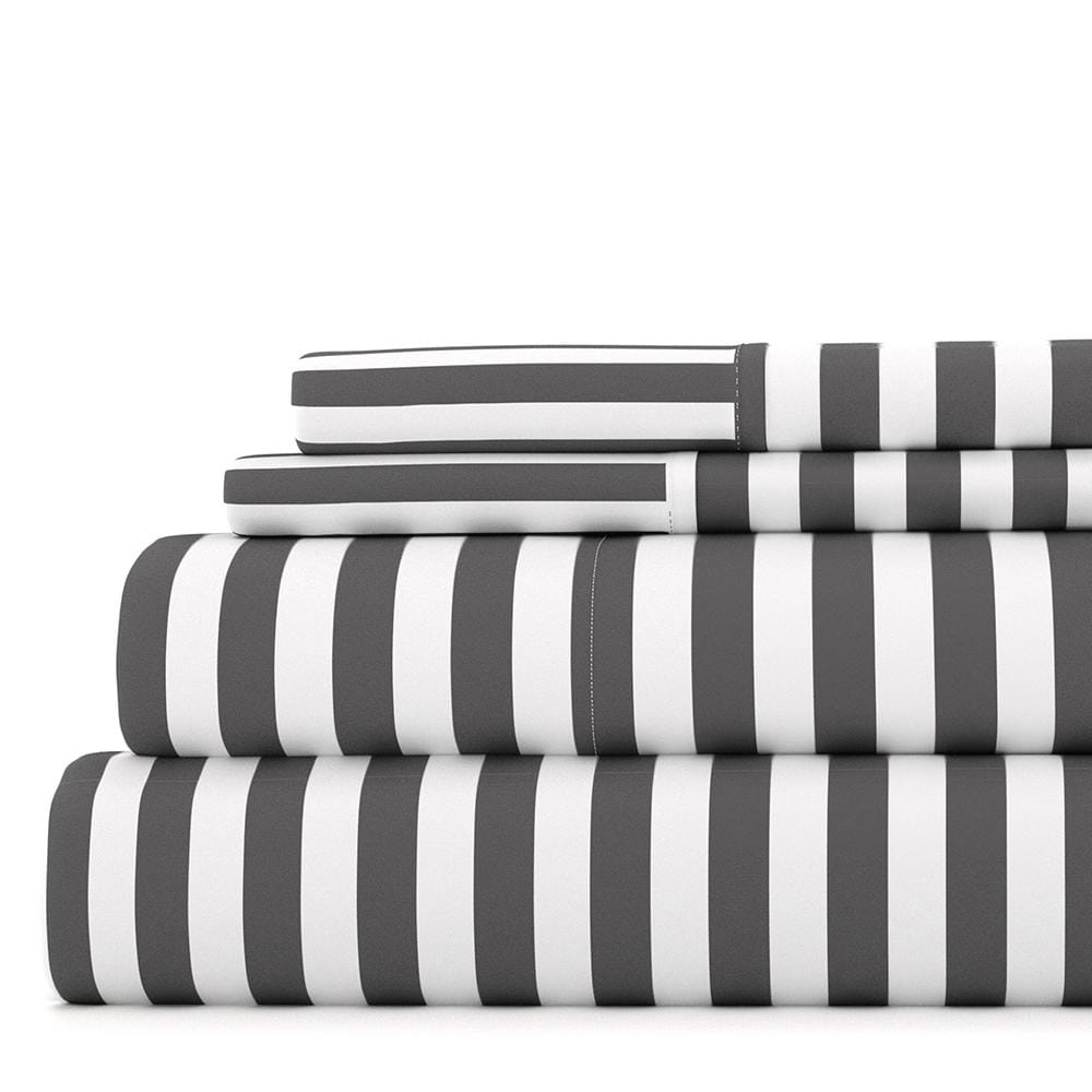 Becky Cameron 4-piece Deep Pocket Ribbon Pattern Bed Sheet Set