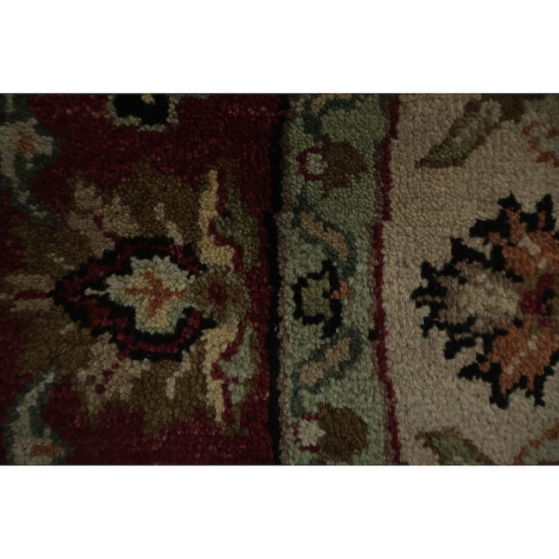 Hand Knotted Oriental 100% Wool Carpet Traditional All-Over Beige & Ivories Agra Area Rug - 4' 2'' X 4' 2''