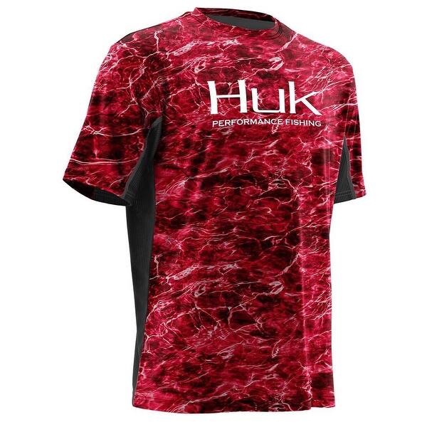 Shop Huk Men S Element Icon Red Small Short Sleeve Shirt Overstock 25993751
