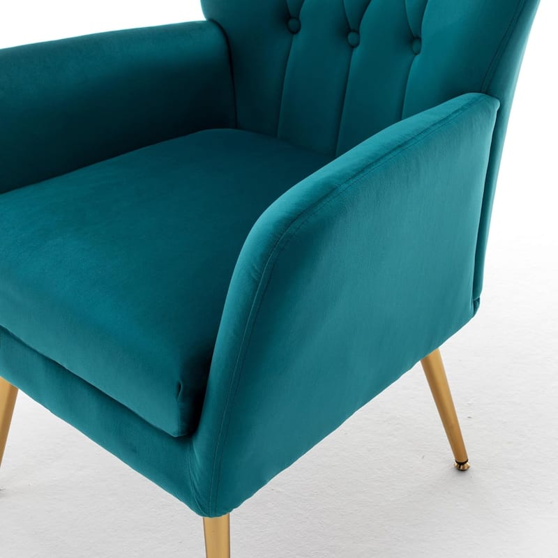 US Pride Furniture Modern Accent Chair with Ergonomic High Wingback Microfiber Upholstered Armchair with Metal Legs