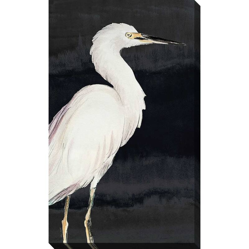"Heron on Black II" Print on Canvas