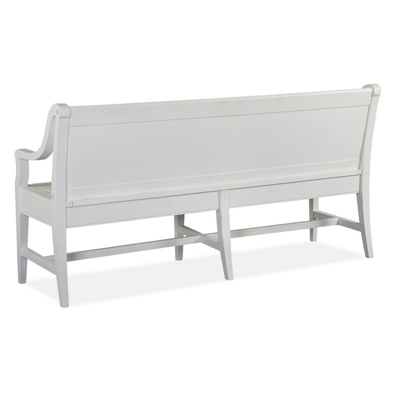 Magnussen Home Heron Cove Chalk White And Dovetail Grey Bench - 66''W x 21''D x 34.38''H