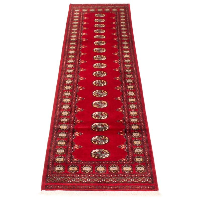ECARPETGALLERY Hand-knotted Finest Peshawar Bokhara Red Wool Rug - 2'8 x 9'11