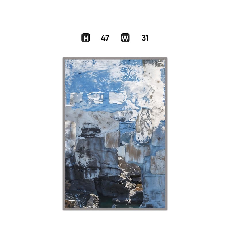 Reflections Hand Painted Abstract Vertical Canvas Wall Art 47x31 Inch