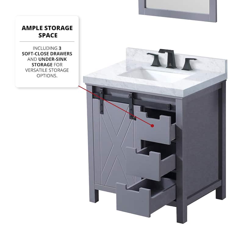 Marsyas 30 in W x 22 in D Dark Grey Bath Vanity