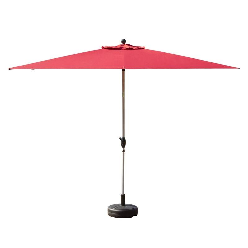 Domi Outdoor Living 6.5' x 10' Tilt Aluminum Patio Umbrella - Red