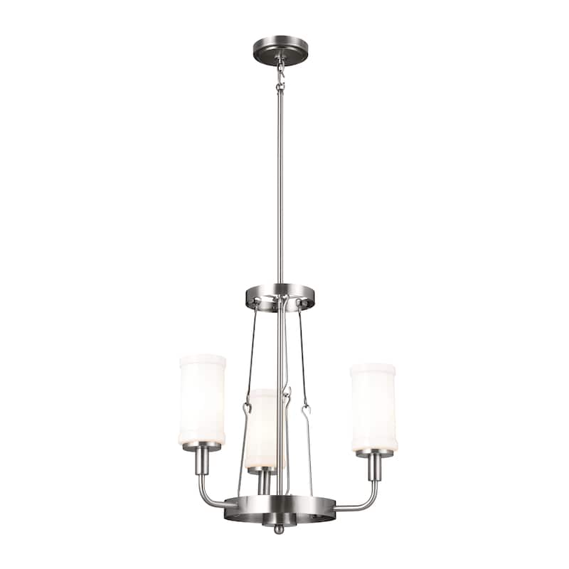 Kichler Lighting Vetivene 19 inch 3-Light Chandelier Classic Pewter with Opal Glass