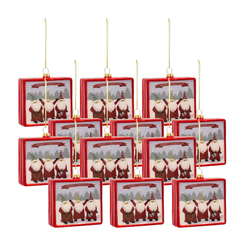 Glass Gnome Ornament (Set of 12)