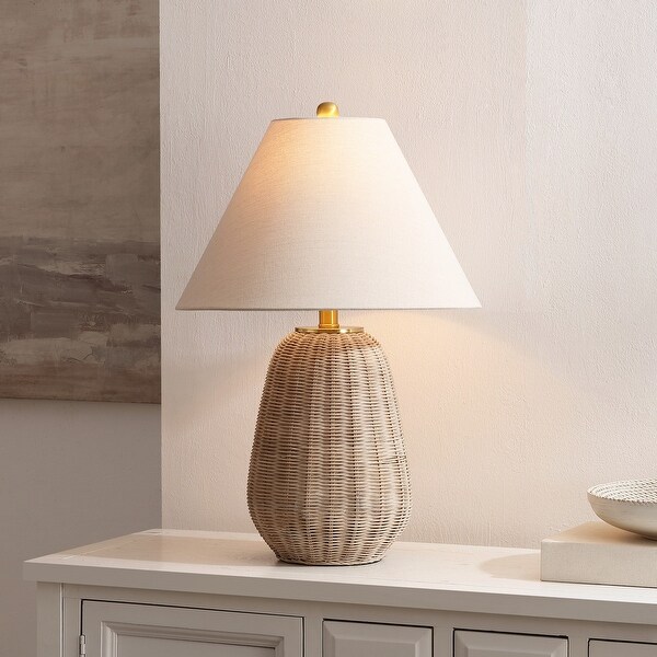 Rahma Luthfiana SAFAVIEH Lighting Isaura, 25-inch, Rattan Table Lamp - 16