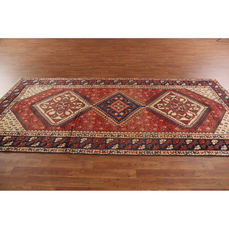 Traditional Bakhtiari Persian Vintage Area Rug Handmade Wool Carpet - 4'11"x 10'1"
