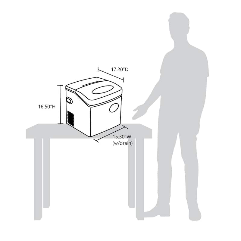 Newair Countertop Ice Maker, 50 lbs. of Ice a Day - 16.50" H