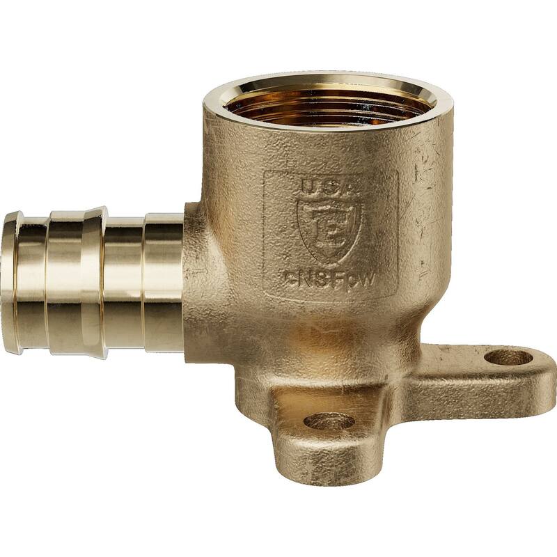 Jones Stephens F76833 1/2" FIP Metal PEX 90° Drop Ear Elbow